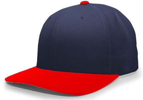 Pacific Headwear Pro-Wool Hook-And-Loop Adjustable Cap (705W), Color 'NavyRed'